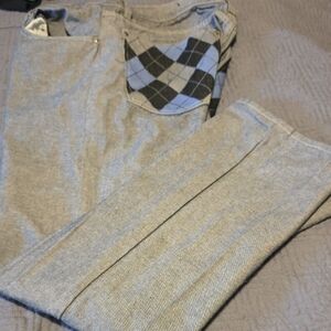 Men's Gray Pants with Argyle Accent